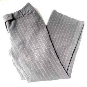 Courtenay Pinstripe Wide Leg Boot Cut Slacks w White Stripes